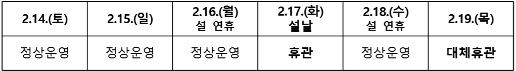 화성3.1운동 만세길 방문자센터 설날 연휴 운영 일정 안내 이미지 0번