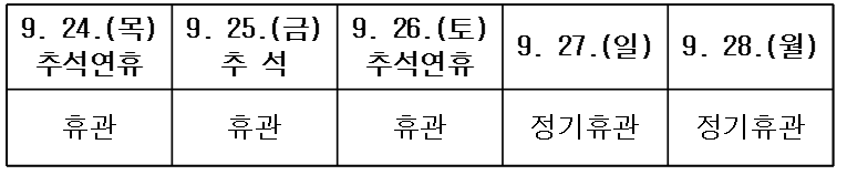 화성시 에코센터 추석 연휴 휴관 안내 이미지 0번