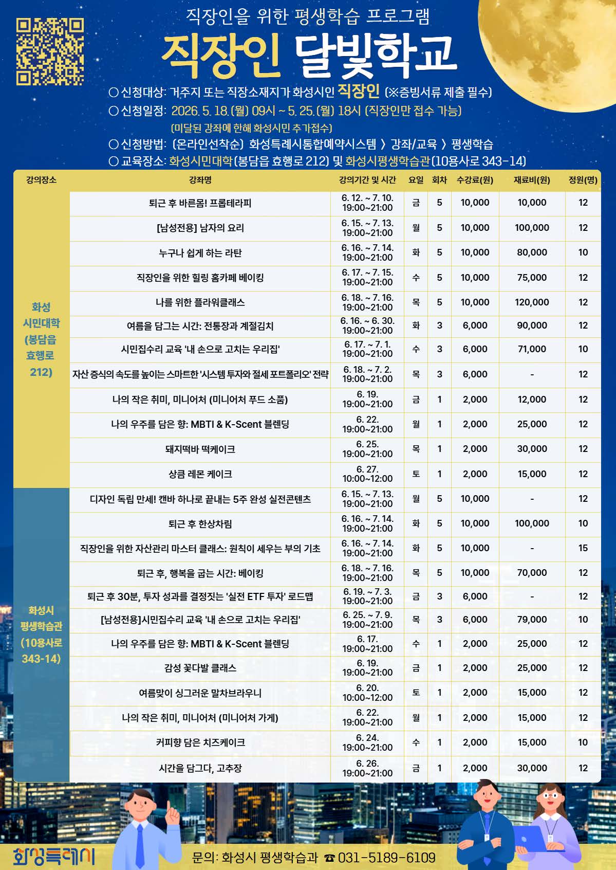 2026년 2차 「직장인 달빛학교」 수강생 모집 안내 이미지 0번